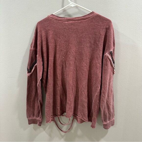 POL Women's Distressed Mauve Sweatshirt - Picture 3 of 3
